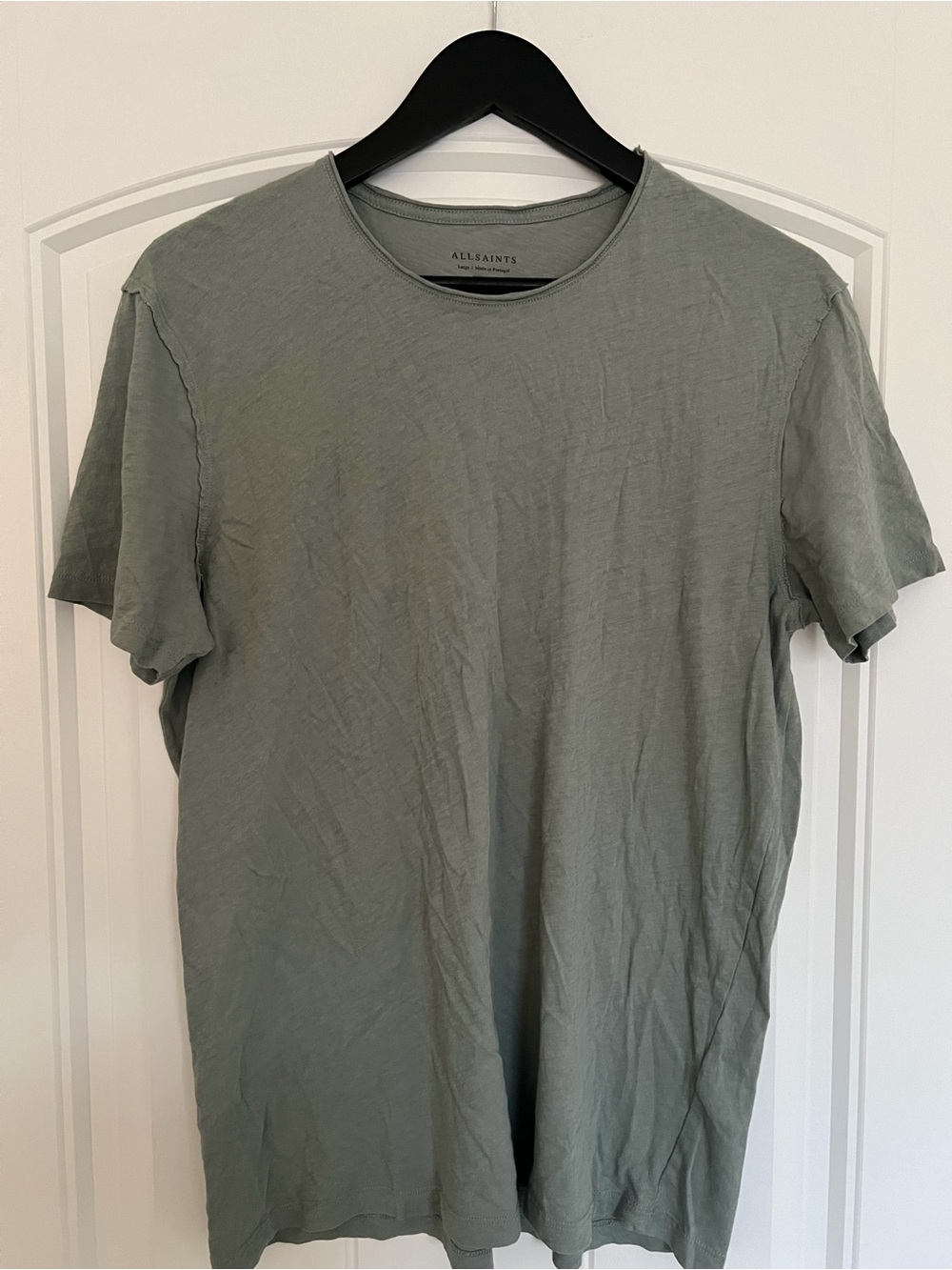 All Saints Men’s Sage Green Short Sleeve Crew Tee